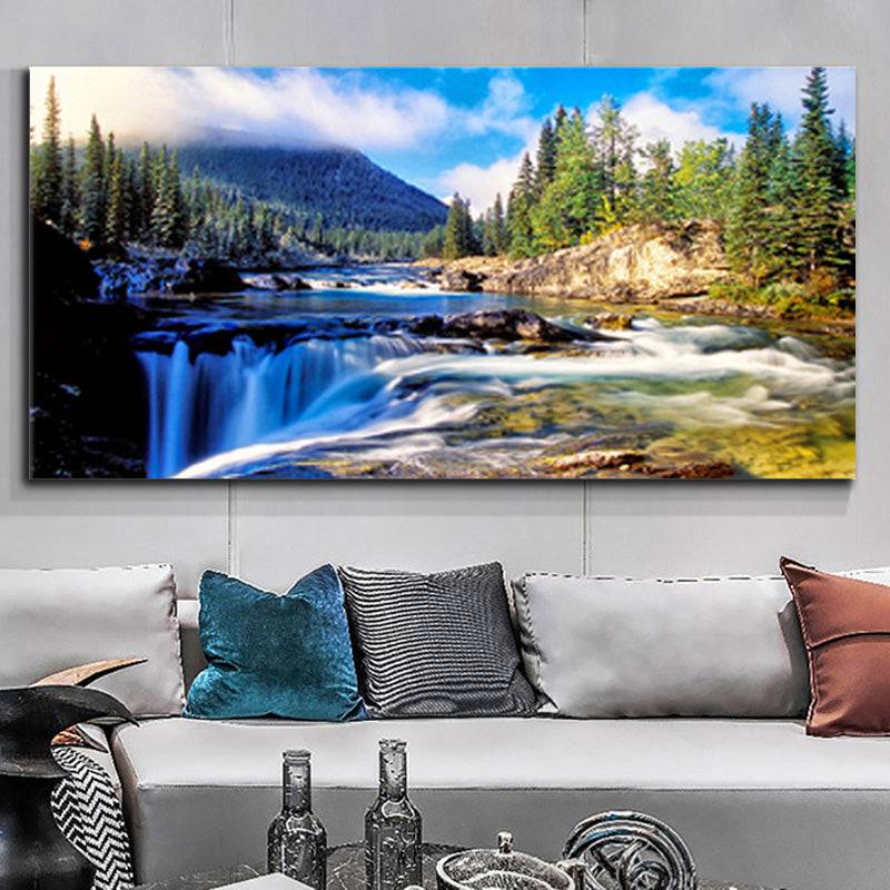 Cascading Mountain Stream Canvas Art