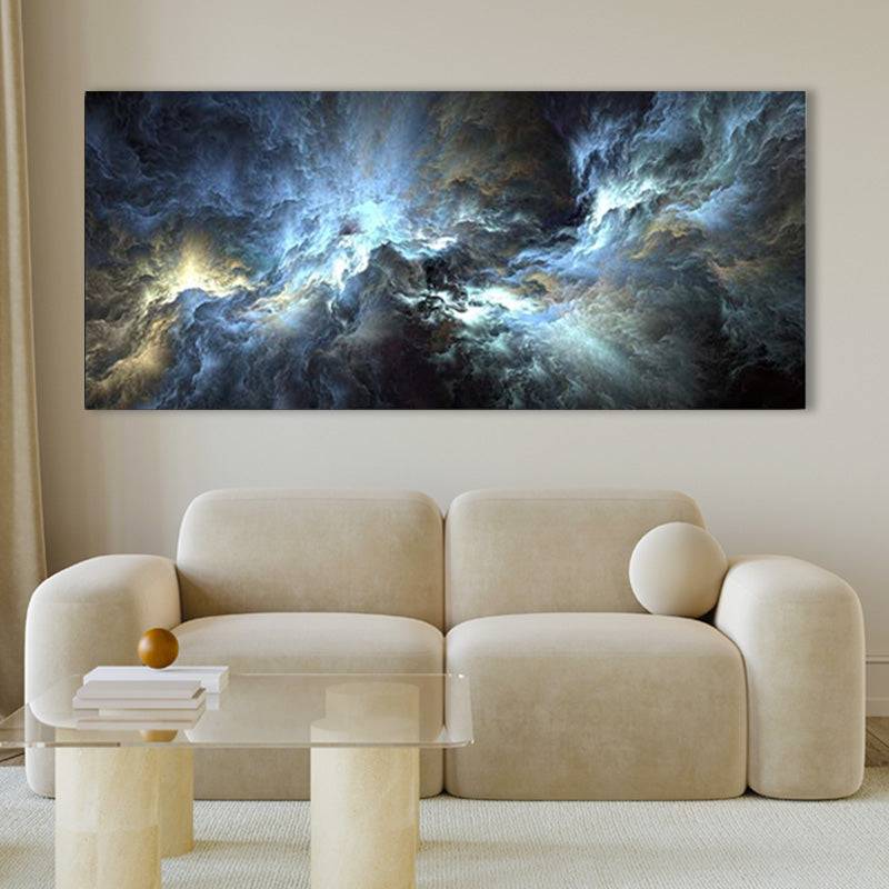 Celestial Blue Nebula Canvas Art