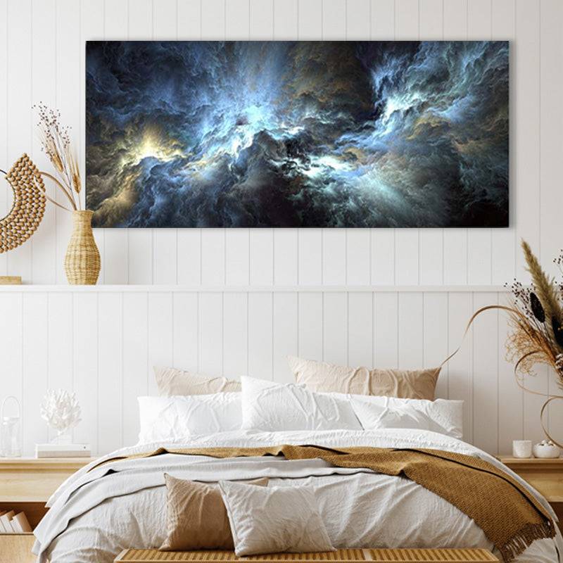 Celestial Blue Nebula Canvas Art