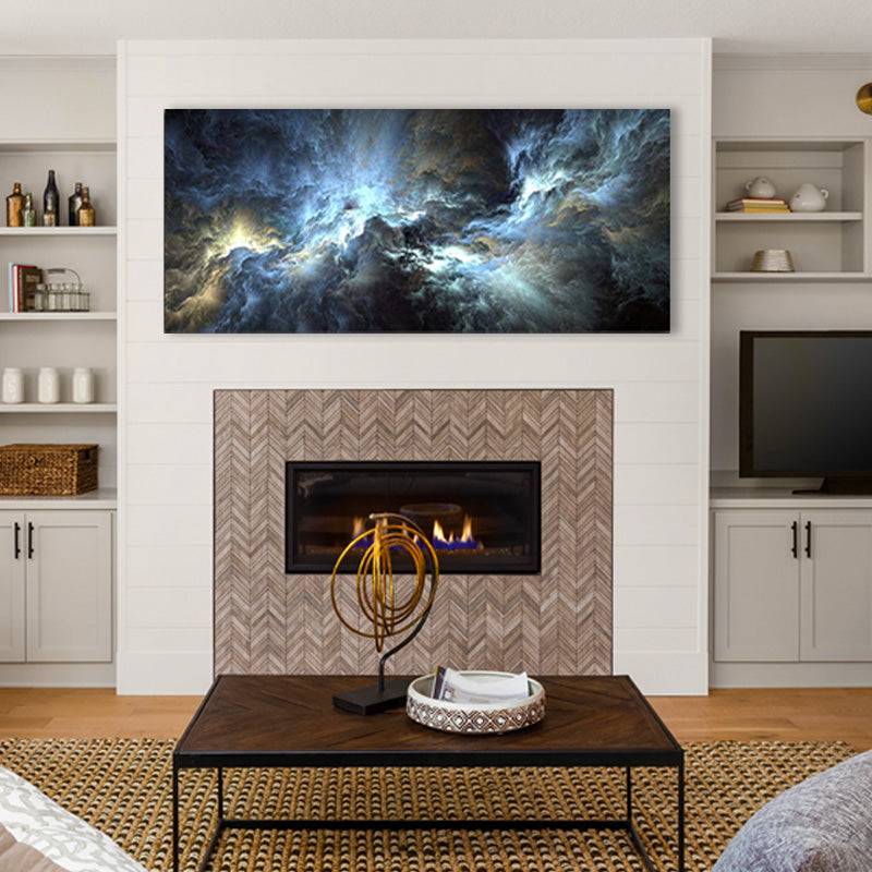 Celestial Blue Nebula Canvas Art