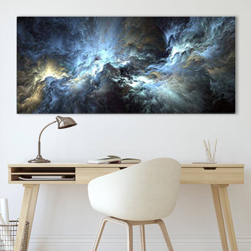 Celestial Blue Nebula Canvas Art