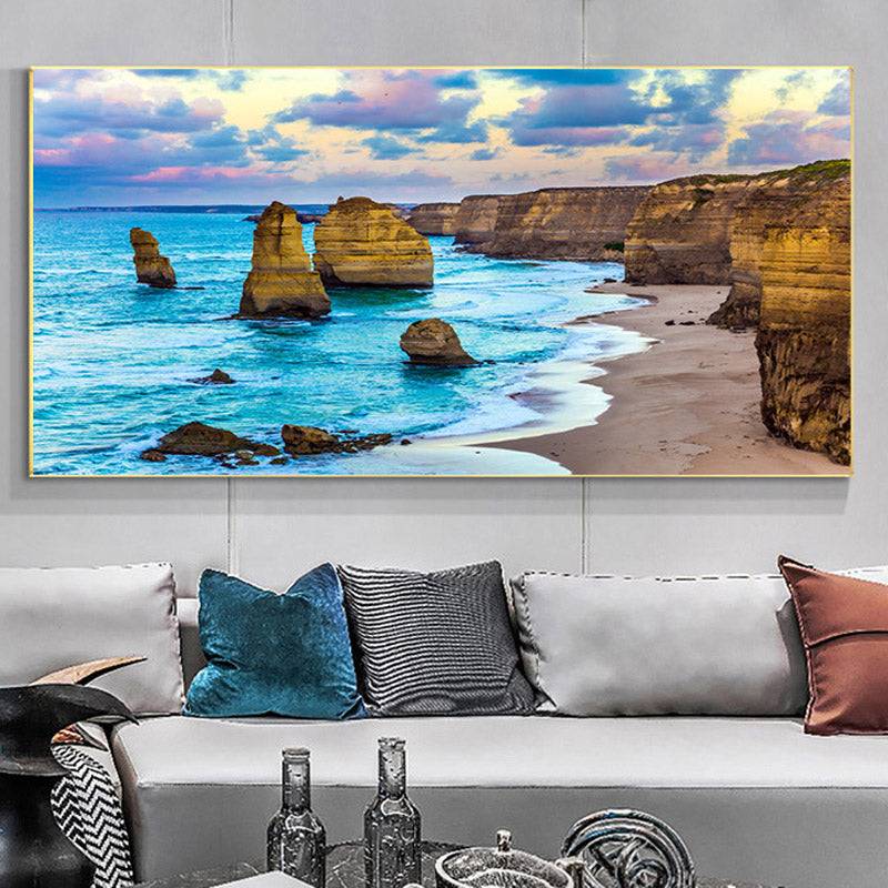 Coastal Symphony - Serene Sea and Cliffs Canvas Art