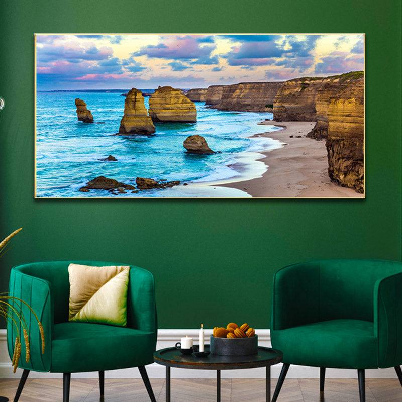 Coastal Symphony - Serene Sea and Cliffs Canvas Art