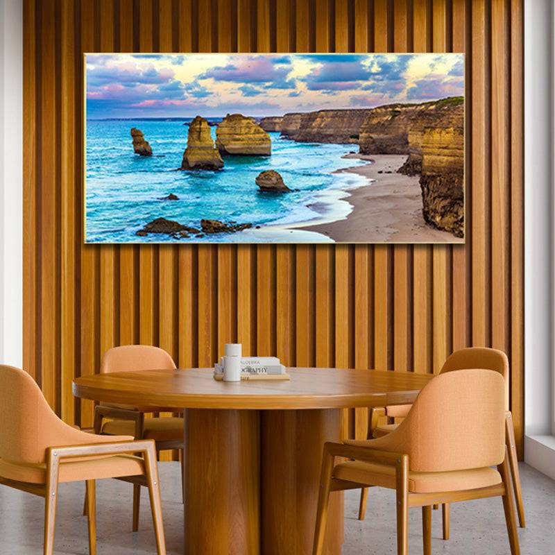 Coastal Symphony - Serene Sea and Cliffs Canvas Art