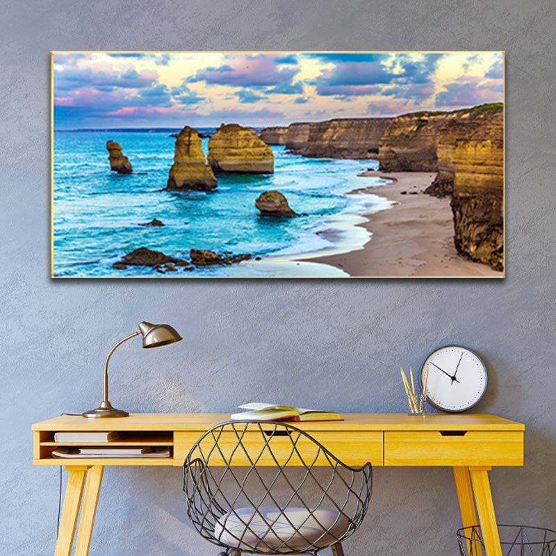 Coastal Symphony - Serene Sea and Cliffs Canvas Art