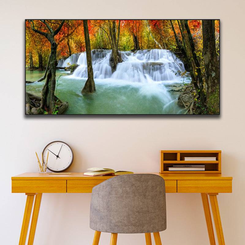 Crimson Cascade Majesty - Layers of Power and Beauty Canvas Art