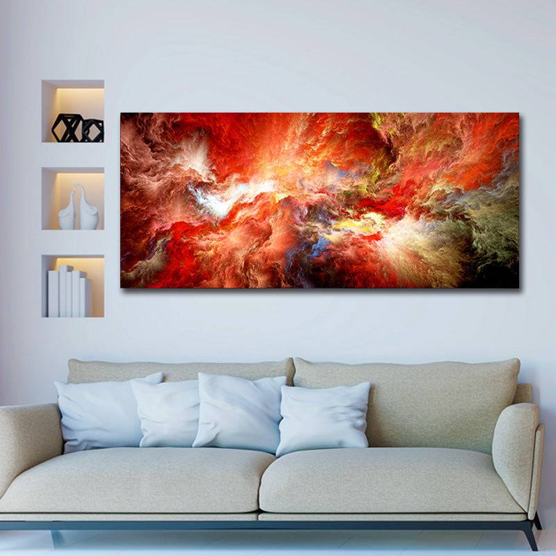 Crimson Spiral Nebula Canvas Art