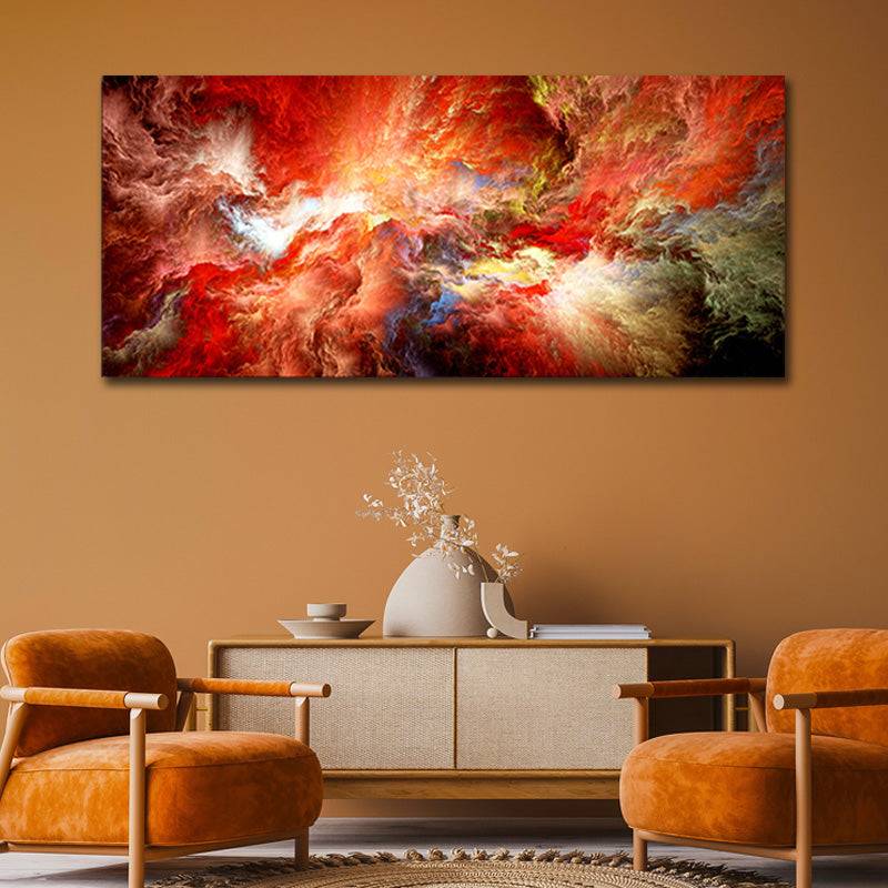 Crimson Spiral Nebula Canvas Art