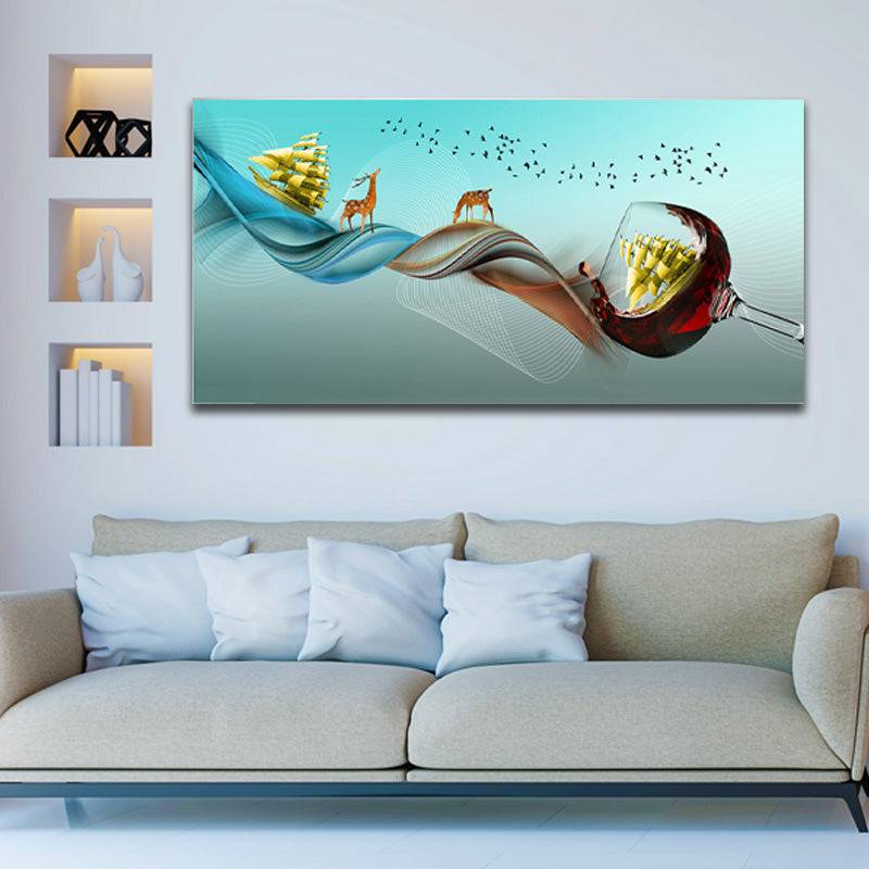 Crimson Voyage of Dreams Canvas Art