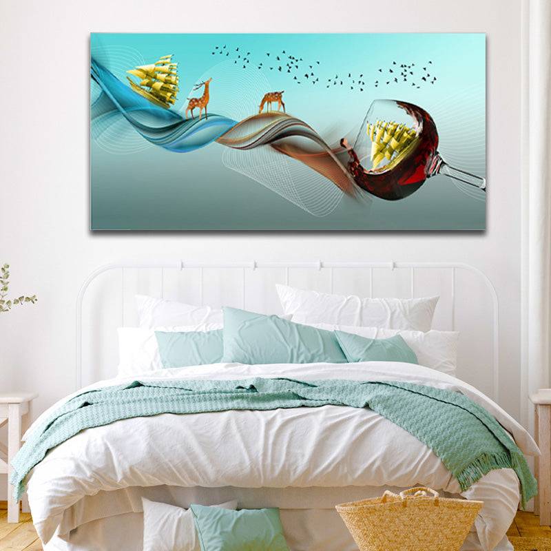 Crimson Voyage of Dreams Canvas Art