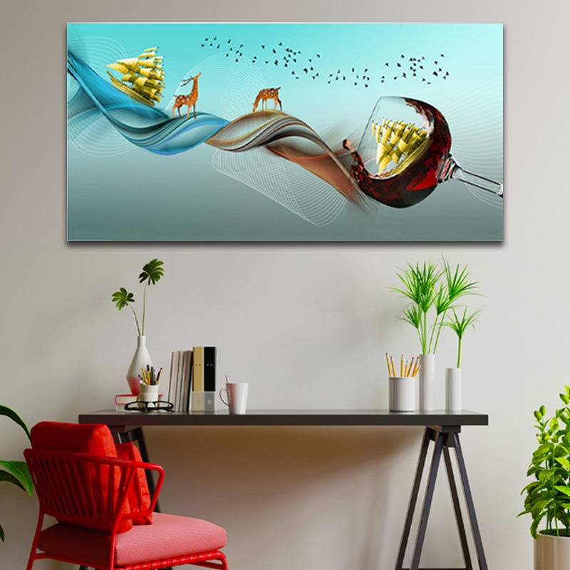 Crimson Voyage of Dreams Canvas Art