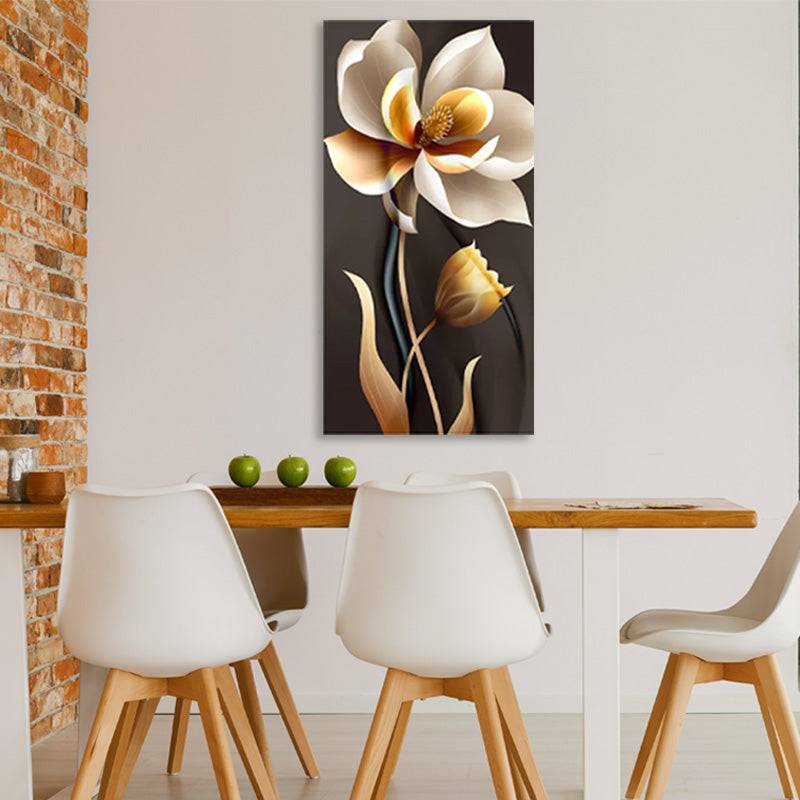 Elegant Beige Bloom Canvas Art