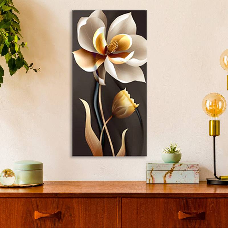 Elegant Beige Bloom Canvas Art