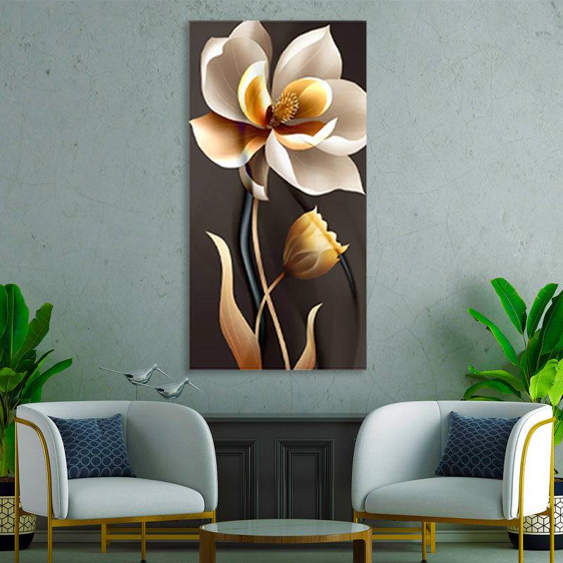 Elegant Beige Bloom Canvas Art