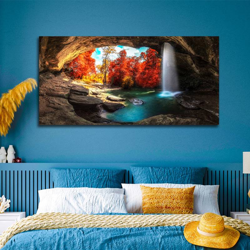 Enchanting Cave Cascade Canvas Art