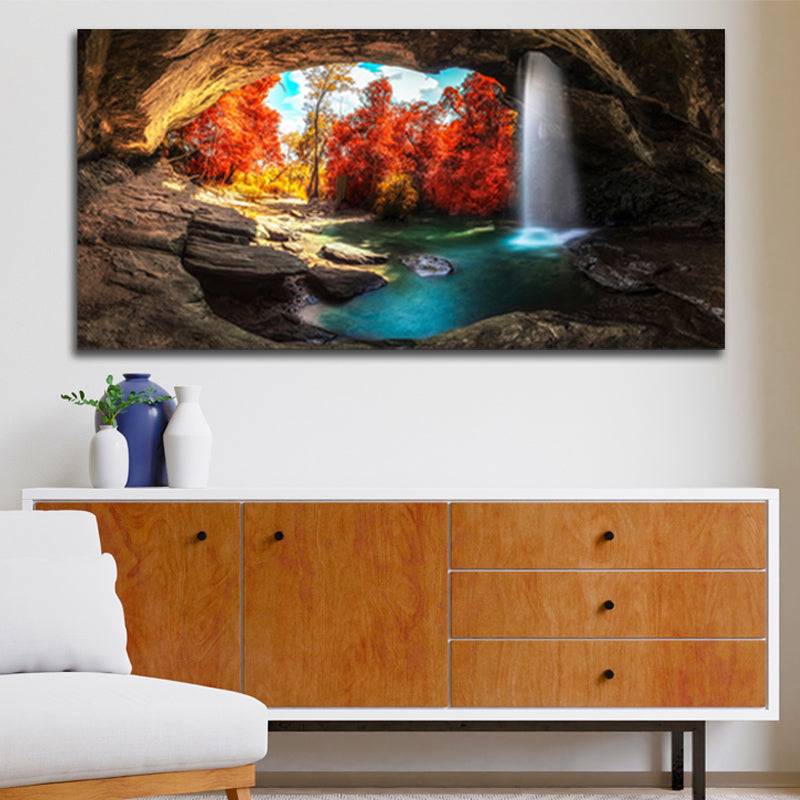 Enchanting Cave Cascade Canvas Art