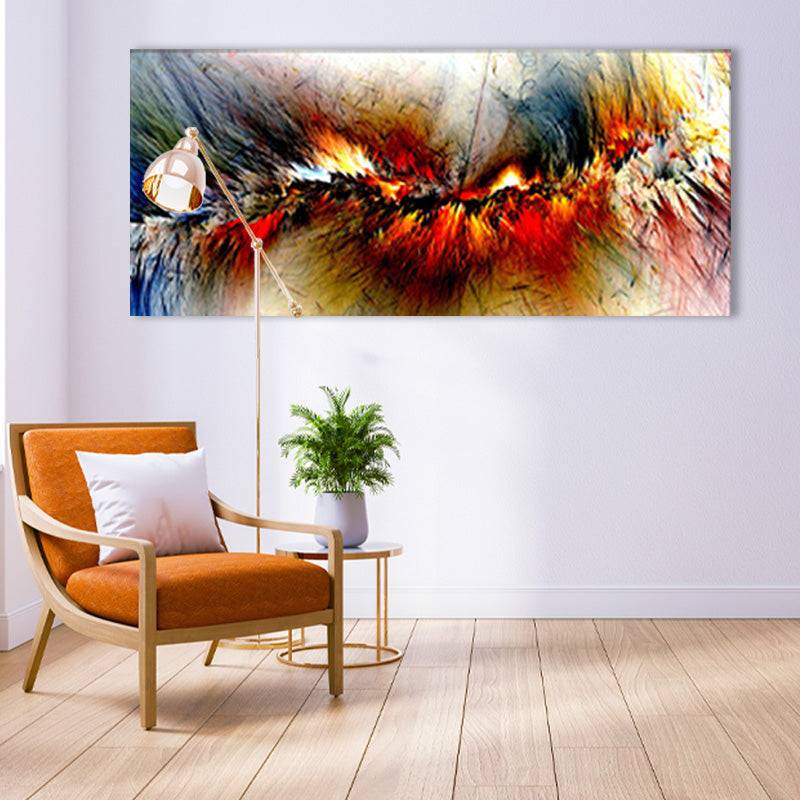 Fiery Gold Nebula Symphony Canvas Art