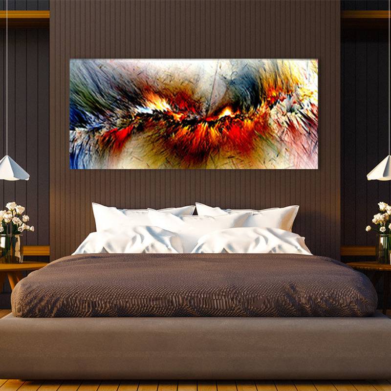 Fiery Gold Nebula Symphony Canvas Art