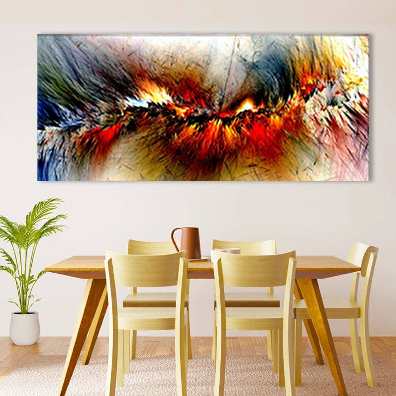 Fiery Gold Nebula Symphony Canvas Art