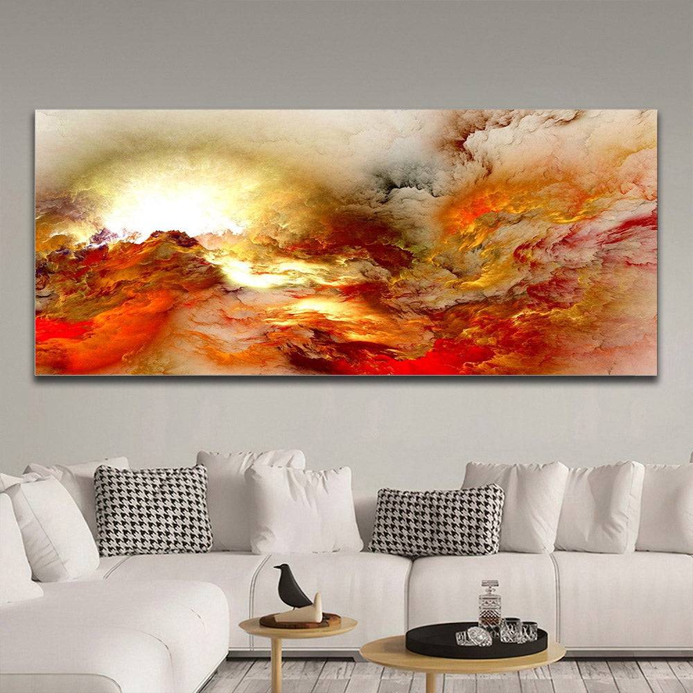 Fiery Nebula Sunburst Canvas Art