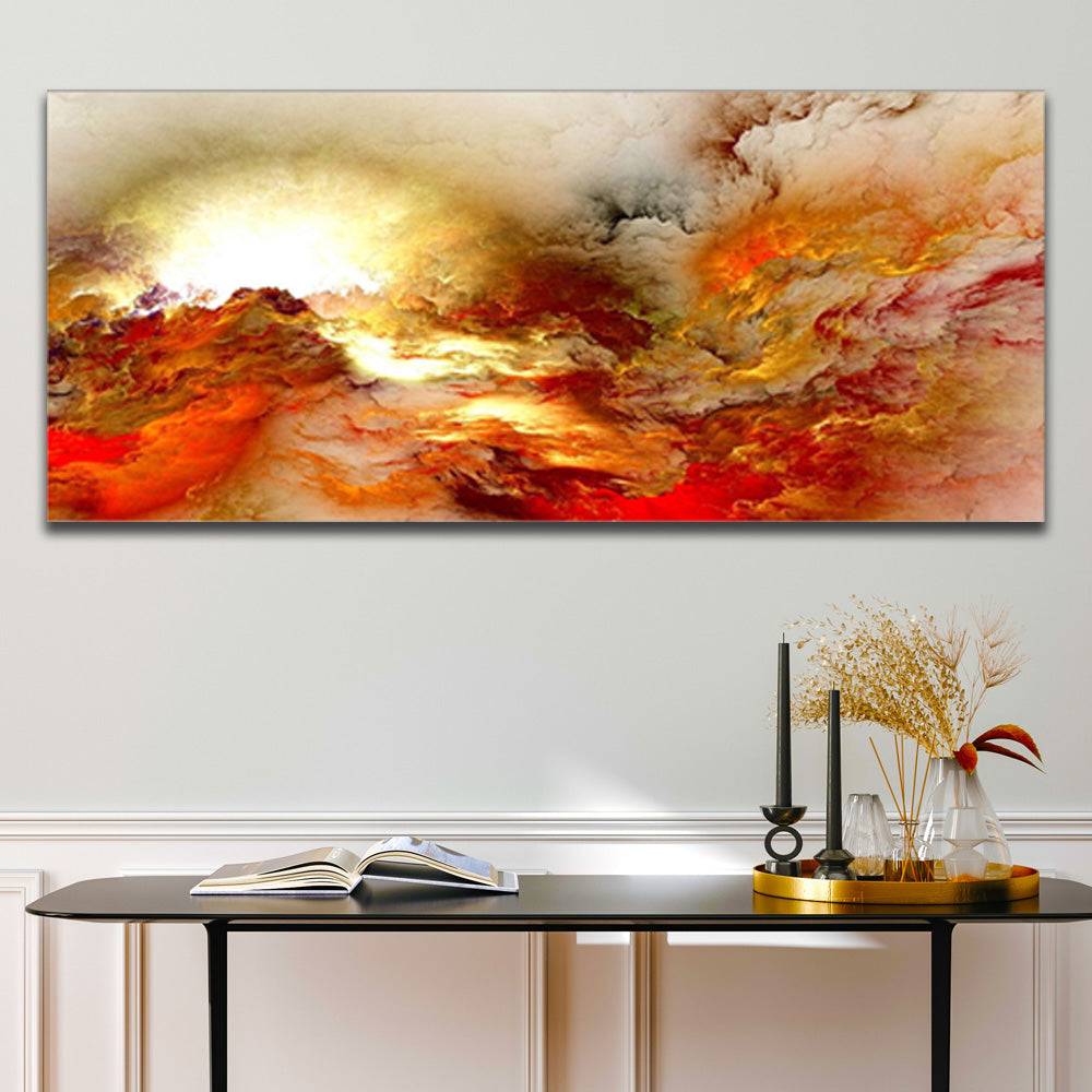 Fiery Nebula Sunburst Canvas Art