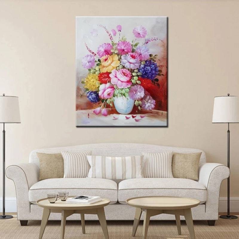 Floral Harmony Elegance Canvas Oil Painting