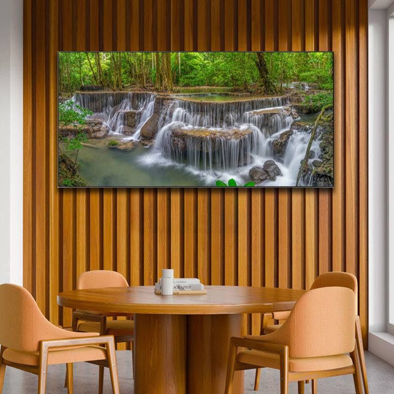 Forest Symphony Falls - Layers of Cascading Tranquility Canvas Art