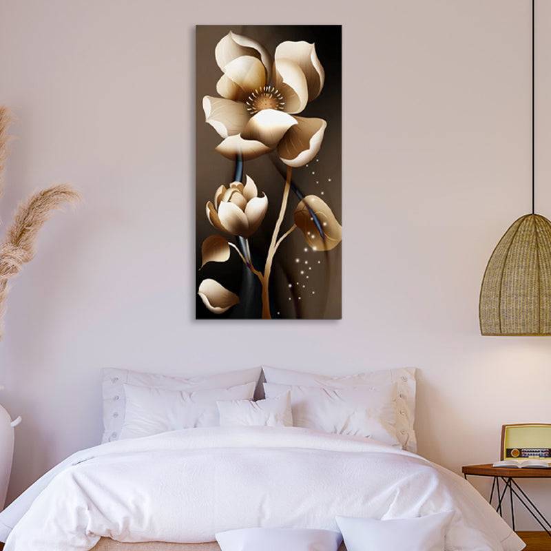 Gilded Beige Petal Dance Canvas Art