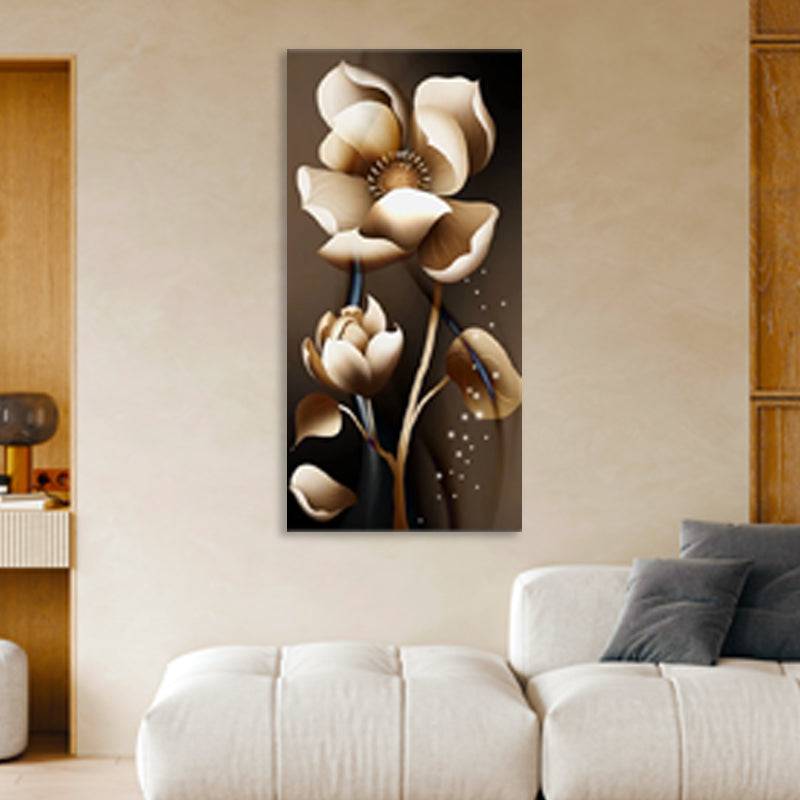 Gilded Beige Petal Dance Canvas Art