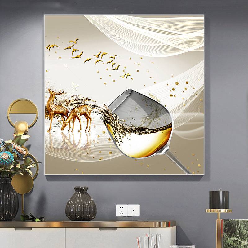 Gilded Champagne Symphony Canvas Art