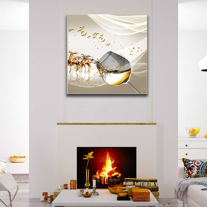 Gilded Champagne Symphony Canvas Art