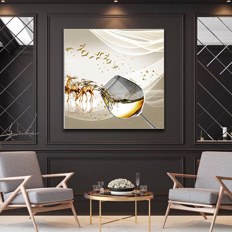 Gilded Champagne Symphony Canvas Art