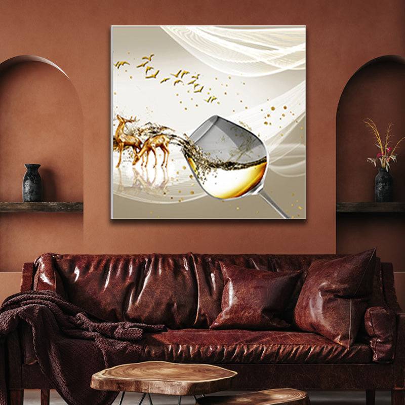 Gilded Champagne Symphony Canvas Art