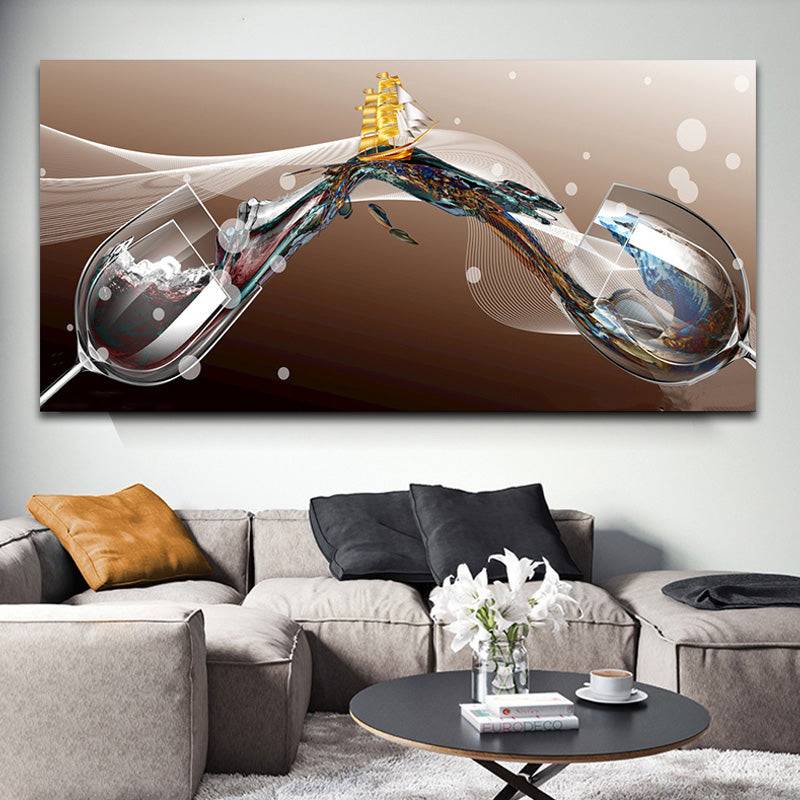 Gilded Fluid Symphony Canvas Art