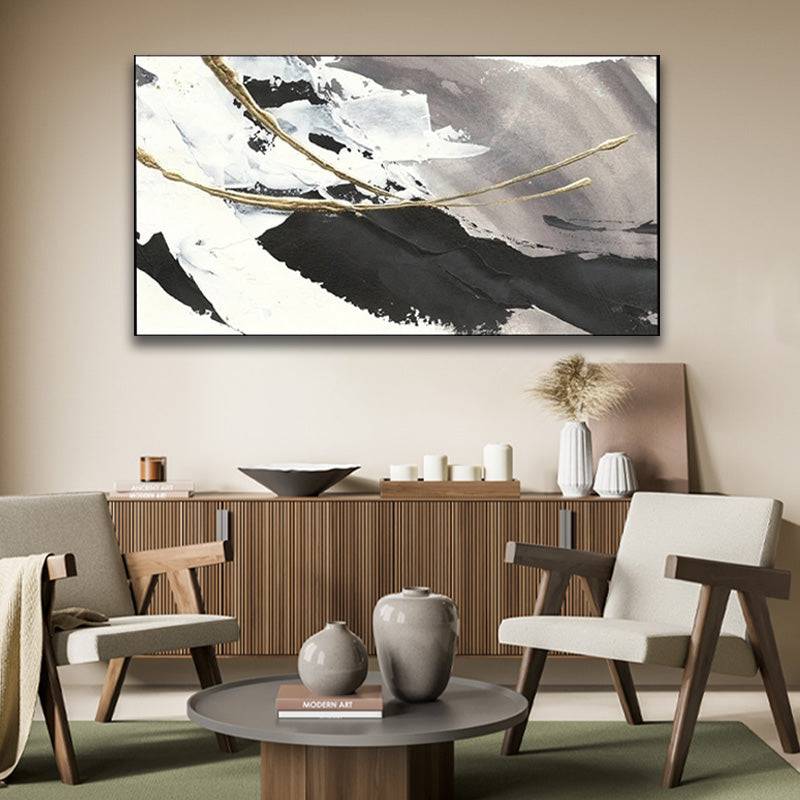 Gilded Monochrome Symphony Canvas Oil Painting