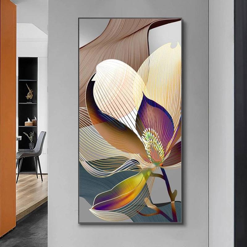 Gilded Petal Serenade Canvas Art