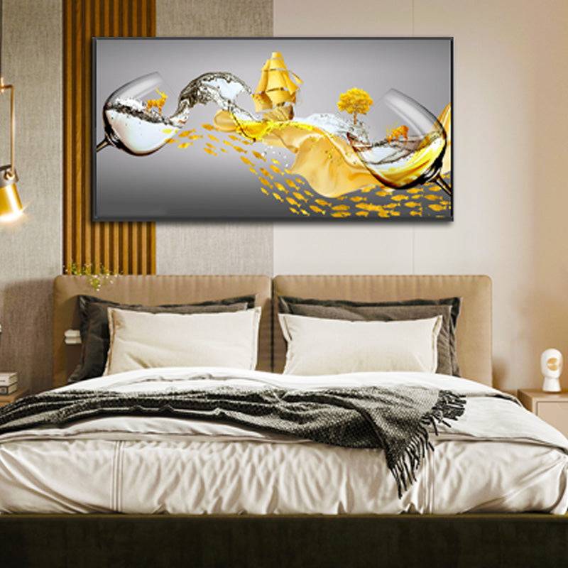 Gilded Wine Symphony Canvas Art