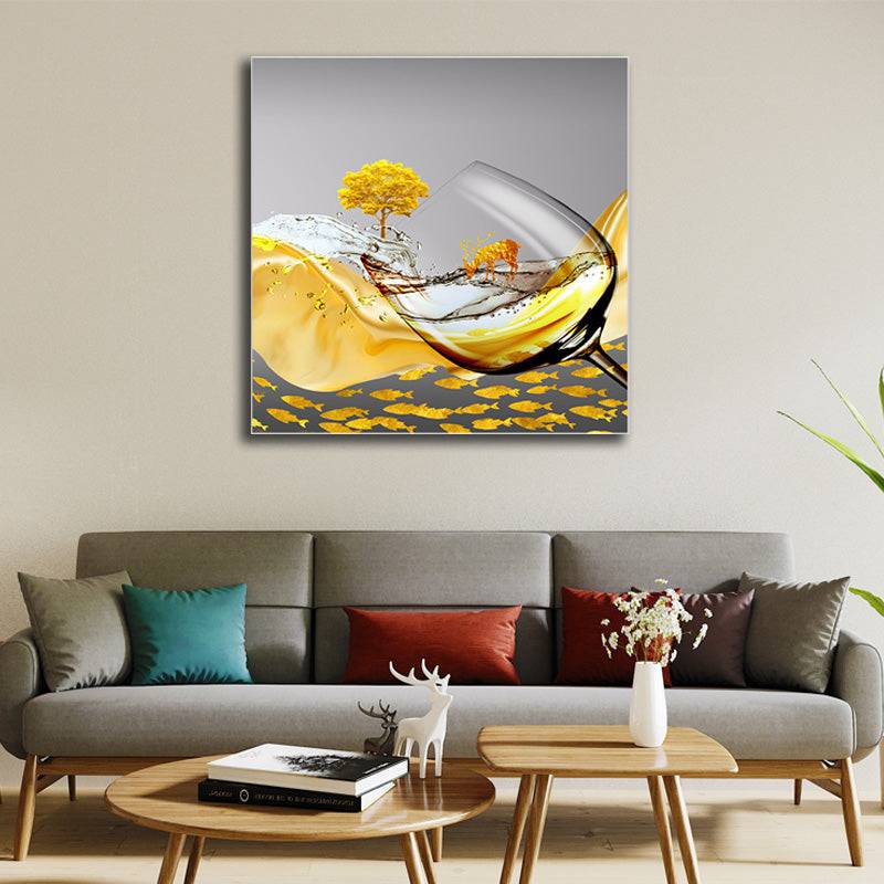 Golden Aquatic Elegance Canvas Art