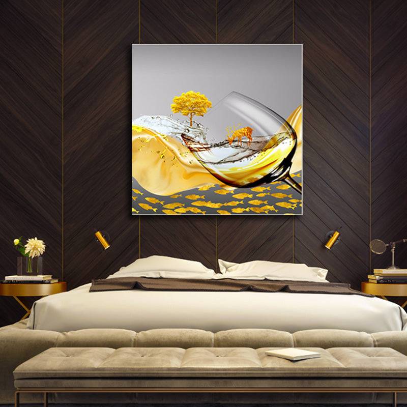 Golden Aquatic Elegance Canvas Art