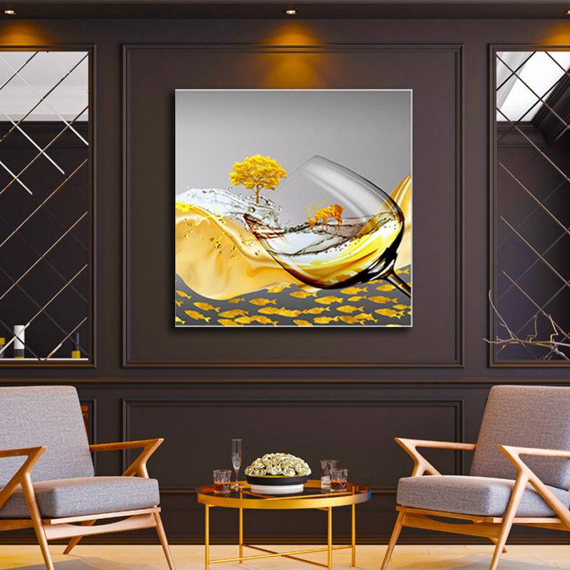 Golden Aquatic Elegance Canvas Art