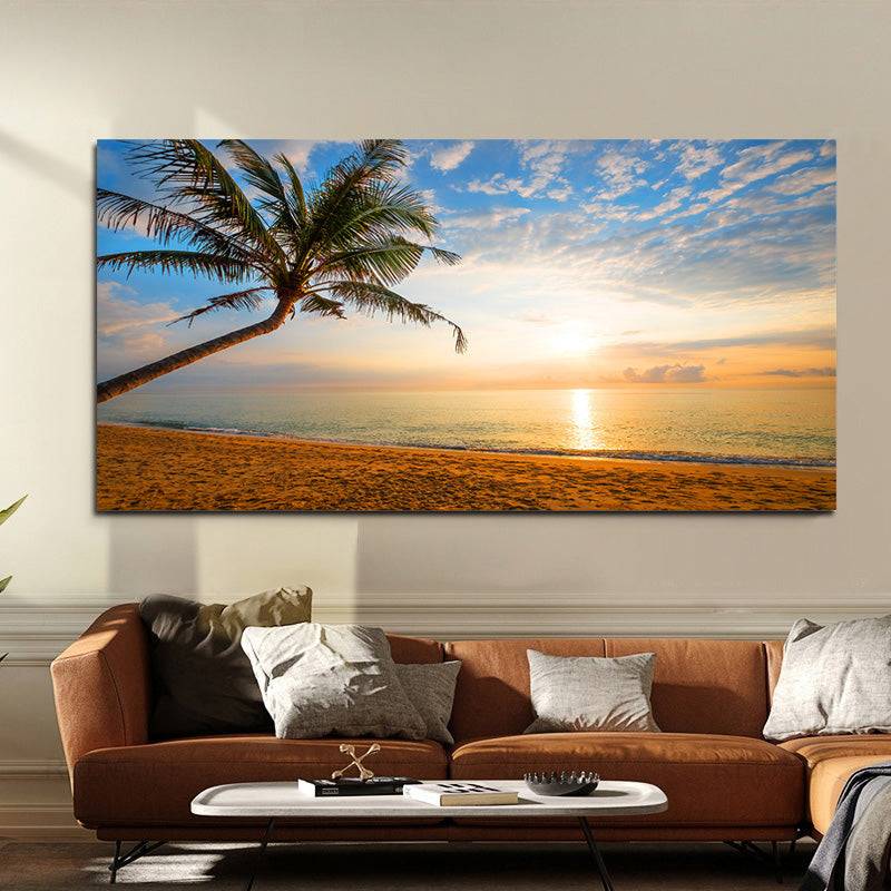 Golden Beach Horizon Canvas Art