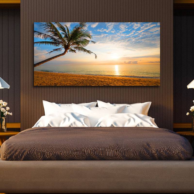 Golden Beach Horizon Canvas Art