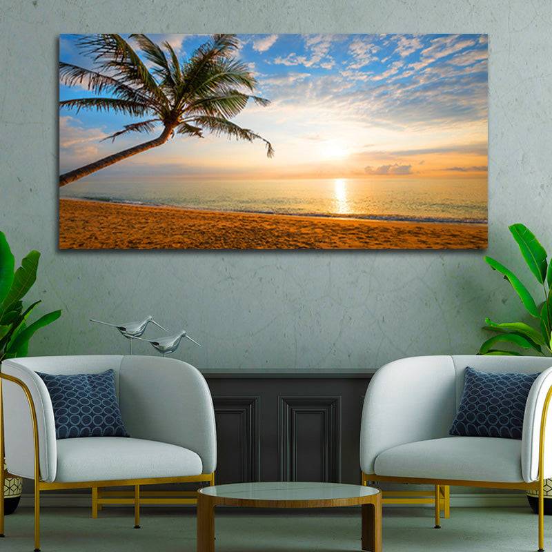 Golden Beach Horizon Canvas Art