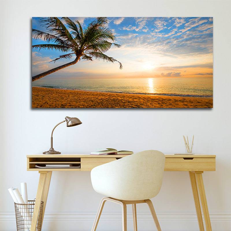 Golden Beach Horizon Canvas Art