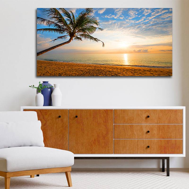 Golden Beach Horizon Canvas Art