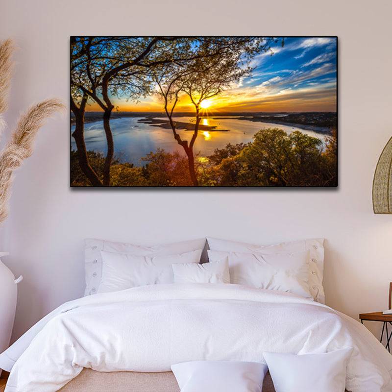 Golden Forest Sunset Serenade Canvas Art