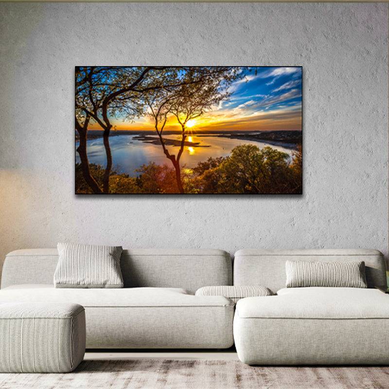 Golden Forest Sunset Serenade Canvas Art