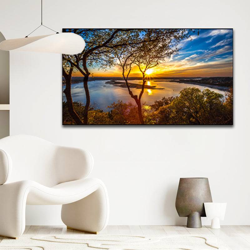 Golden Forest Sunset Serenade Canvas Art