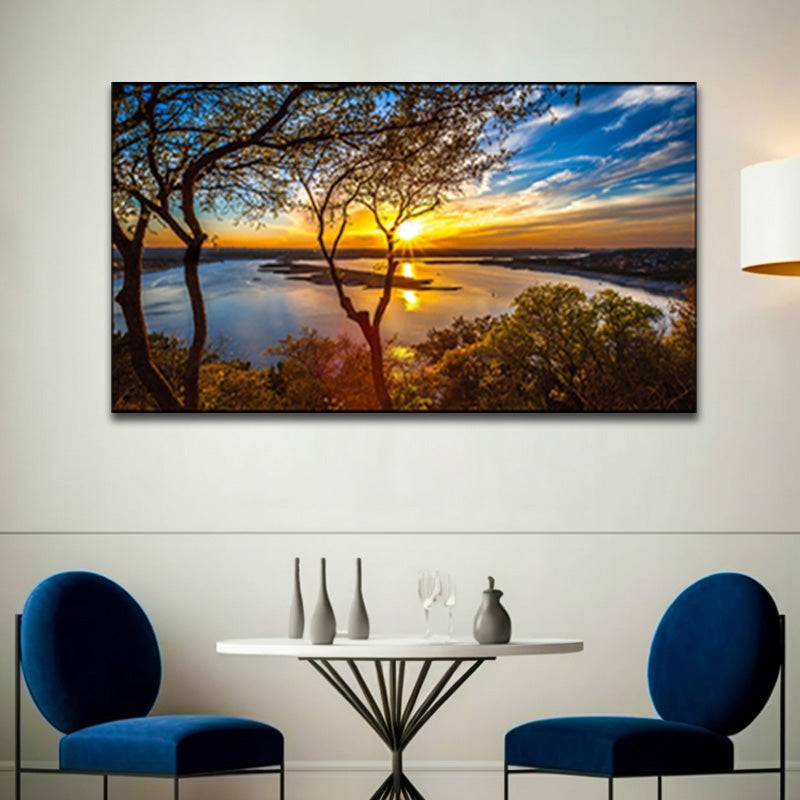 Golden Forest Sunset Serenade Canvas Art