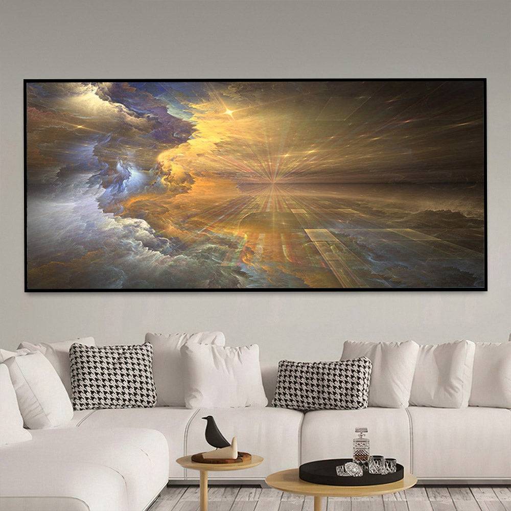 Golden Halo Nebula Canvas Art